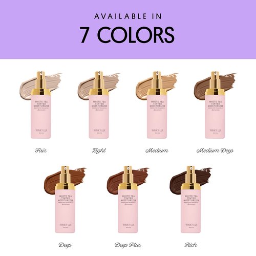 Winky Lux White Tea Tinted Moisturizer SPF 30 - Buildable Coverage with Facial SPF, Lightweight Sunscreen for Face, Naturally Radiant Finish, Long Lasting Coverage with Vitamin E, Light