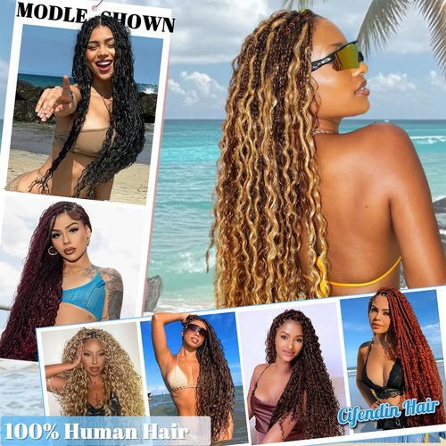 CIFENDIN Human Braiding Hair For Boho Braids 110g Deep Wave Bulk Human Hair for Braiding Knotless 12A 100% Brazilian Virgin Hair Extensions Bulk Bohemian 3 Bundles Chocolate Brown 14 Inch
