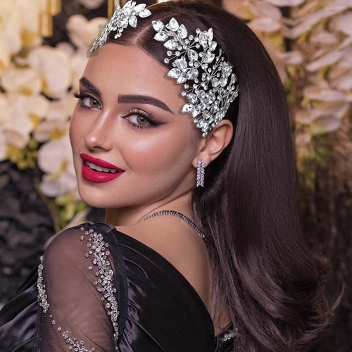 Mpoikba 2 PCS Wedding Headpiece for Bride, Handmade Bridal Hair Accessories, Rhinestone Bride Headband