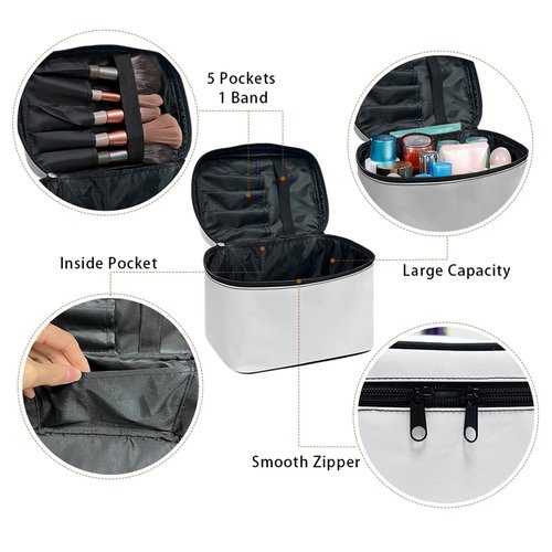 JEOCODY Cosmetic Bags for Women Cow Print Travel Makeup Train Case Large Makeup Organizer Bag Women Travel Cosmetic Cases Portable Cosmetic Bag Toiletry Bags for Girl with Handle