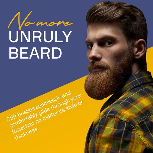Seven Potions Beard Brush For Men With 100% First Cut Boar Bristles. Made in Pear Wood With Firm Bristles To Tame and Soften Your Facial Hair