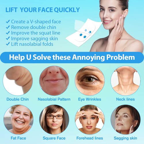 Neck Tape Lifting Invisible,Face Tape Lifting Invisible,300pcs Face Lift Tape,Neck Lift Tape Instant Facelift Tape Face Lifter Tape Facial Tape for Sagging Skin Double chin Jowls Eyes Woman Makeup