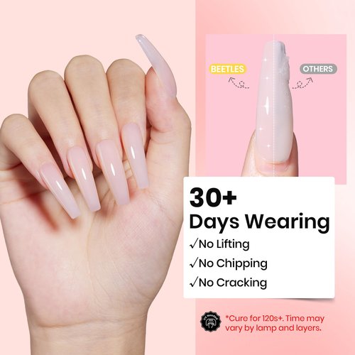Beetles Hard Gel for Nails Kit Classic Neutral 3 Colors 9 in 1 Nail Extension Sculpting High Hardness for Salon Professionals Nude & Clear Builder Nail Gel UV & LED Cured