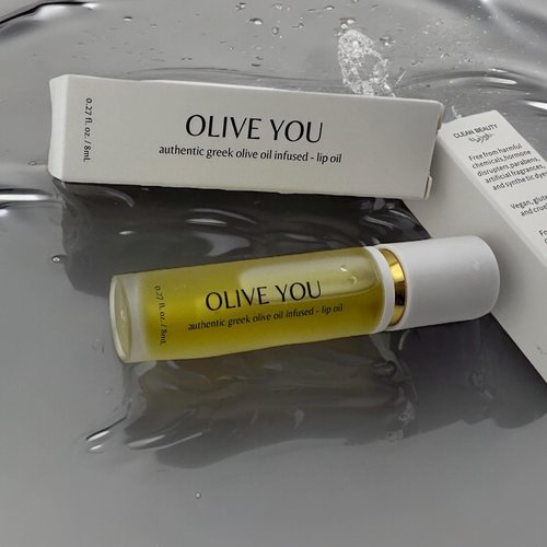 Olive You Lip Oil - Clean Beauty, Non-Sticky, Glossy, Hydrating & Plumping Lip Treatment with Greek Extra Virgin Olive Oil & Squalane - Vegan, Cruelty & Paraben-Free, Luxury Gift