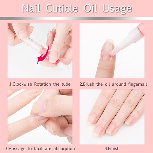 SULLMAR Nail Cuticle Oil Pen 28Pcs Nail Care Oil Pen Nail Nourishment Polish With Vitamins Moisturized Gel Repair For Gel Nails Care