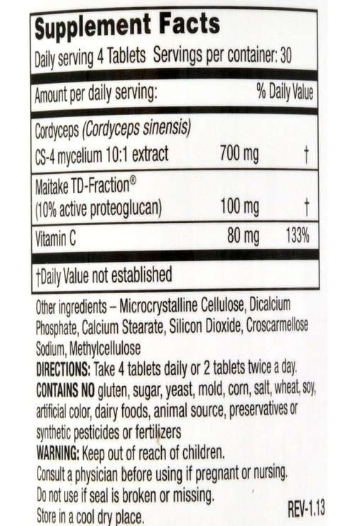 Mushroom Wisdom Super Cordyceps Caplets, 120 Count