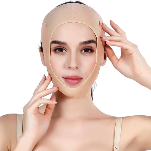 FABLESMODA V-Line Lifting Chin Strap for Women - Double Chin Reducer & Face Slimming Mask for Sleeping & Overnight Skincare, Reusable Jawline Trainer with Adjustable Pressure to Tighten Skin