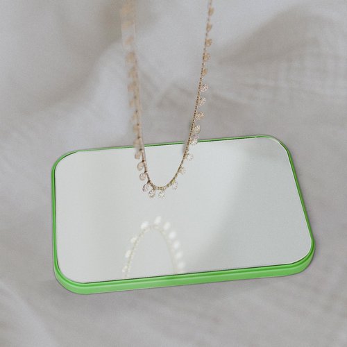 Yatnks 10Pcs Table Desk Vanity Makeup Mirror, 8-Inch Simple Portable Travel Mirror with Stand, Standing and Wall Hanging Dual-use Green