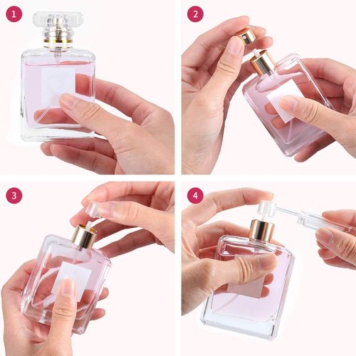 Aufew 10ml Travel Perfume Atomizer, Refillable Cologne Spray Bottle with Double Leakproof Design & Ultra-Fine Mist, Includes Funnel and Fill Pump - Black