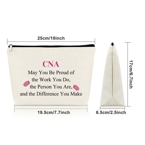 Sazuwu CNA Gifts Thank You Gifts for Nurse Makeup Bag Nursing Assistant Gift Graduation Gift for CNA Cosmetic Bag Appreciation Gifts CNA Week Gifts Retirement Birthday Gift Cosmetic Travel Pouch