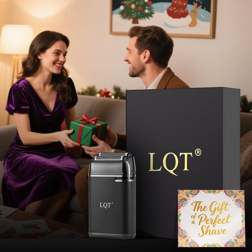 LQT Latest 2-in-1 Electric Shaver Facial Mesh Shaver - Portable Cordless Shaver - Hidden Trimmer and Fast Charging Function - (3150 Mesh Holes, 60 Blades) Black