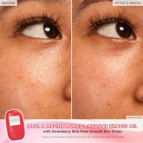 Glow Recipe Smooth Skin Sailing Skincare Set - Watermelon Glow Pink Juice Facial Moisturizer + Silicone-Free BHA Strawberry Pore Minimizer Blurring Drops (2 Count)