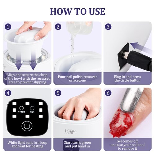 Nail Soaking Bowl: Heated 50% Faster - Professional Nail Soak off Bowl for Women Nail Beginner - Electric Manicure Nail Bowl Nail Polish Remover Machine for Home Salon