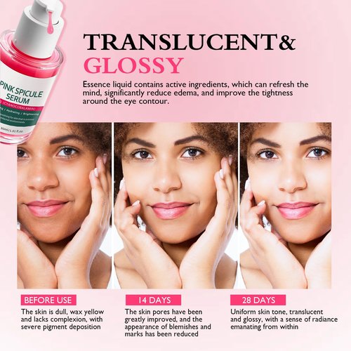 Cyano Pink Spicule Serum + Picotonic Shot Ampoule Duo, With Alpha Arbutin, Niacinamide and Calcium, Shrinks Pores, Fades Blemish and Fine Lines