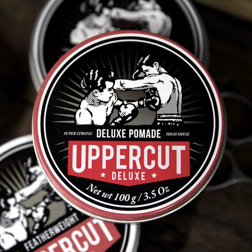 Uppercut Deluxe Pomade for Men, 3.5 oz/100g (2-PACK) – Strong Hold, High Shine Hair Pomade – Water-Based, Easy Washout – Classic Barber Styling for Slick Backs, Side Parts & Pompadours