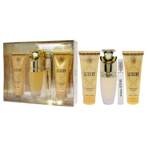 New Brand Luxury for Women - 4 Pc Gift Set 3.3oz EDP Spray, 4.4oz Shower Gel, 4.4oz Body Lotion, 0.5oz EDP Spray