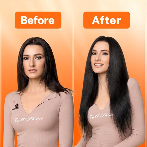 Full Shine Hand Tied Weft Hair Extensions for Fashion Women Sew in Human Hair Straight Remy Weft Extensions Remy Human Hair Full Head Dark Brown 50 Gram 18 Inch
