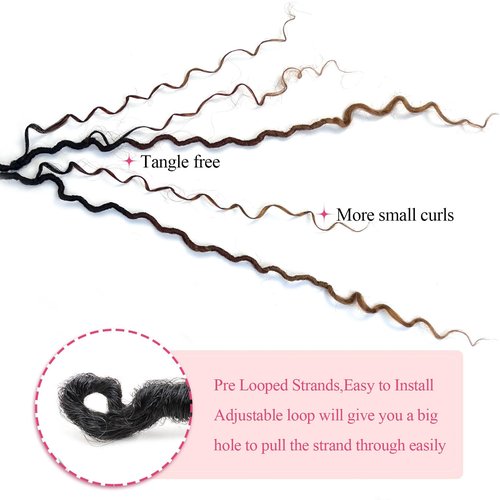 8 Packs Boho Faux Locs Crochet Hair 24 Inch Crochet Soft Locs with Curly Ends Pre-looped Goddess Locs Crochet Hair for Black Women 1B/30/27 Boho River Locs Crochet Hair