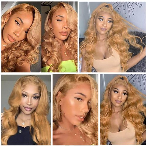 Wahairse Human Hair Bundles 14 16 18 Inch Body Wave 27# Color Human Hair Unprocessed Brazilian Virgin 3 Bundles Quick Weave Human Hair Extensions (27# Body Wave,14 16 18)