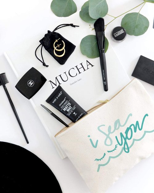 The Cotton & Canvas Co. I Sea You Summer Beach Cosmetic Bag and Travel Make Up Pouch