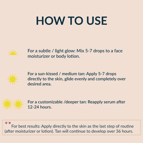 Self Tanner Bronzing Drops - Anti Aging Gradual Sunless Tanning Drops, Natural Hydrating Glow for Face & Body with Vitamin C - Fake Tan Lotion, Vegan & Cruelty Free, 1 oz