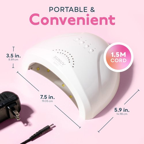 SUNUV UV LED Nail Lamp, 15ml Top and Base Coat Nail Gel Polish Set