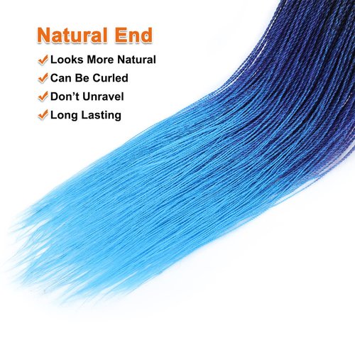 NAYOO Crochet Hair Senegalese Twist, 28 Inch 8 Packs Small Crochet Hair, 35 Strands/Pack Crochet Braids Hair for Black Women, Crochet Twist Hair Hot Water Setting (28 Inch, 1B/Purple/Blue)