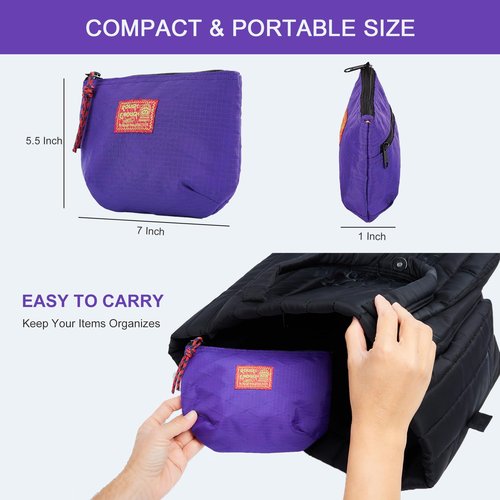Rough Enough Small Cosmetic Bag for Purse Travel Makeup Bag for Women Girls with Zipper Toiletry Pouch Case Organizer Essentials Accessories Purple