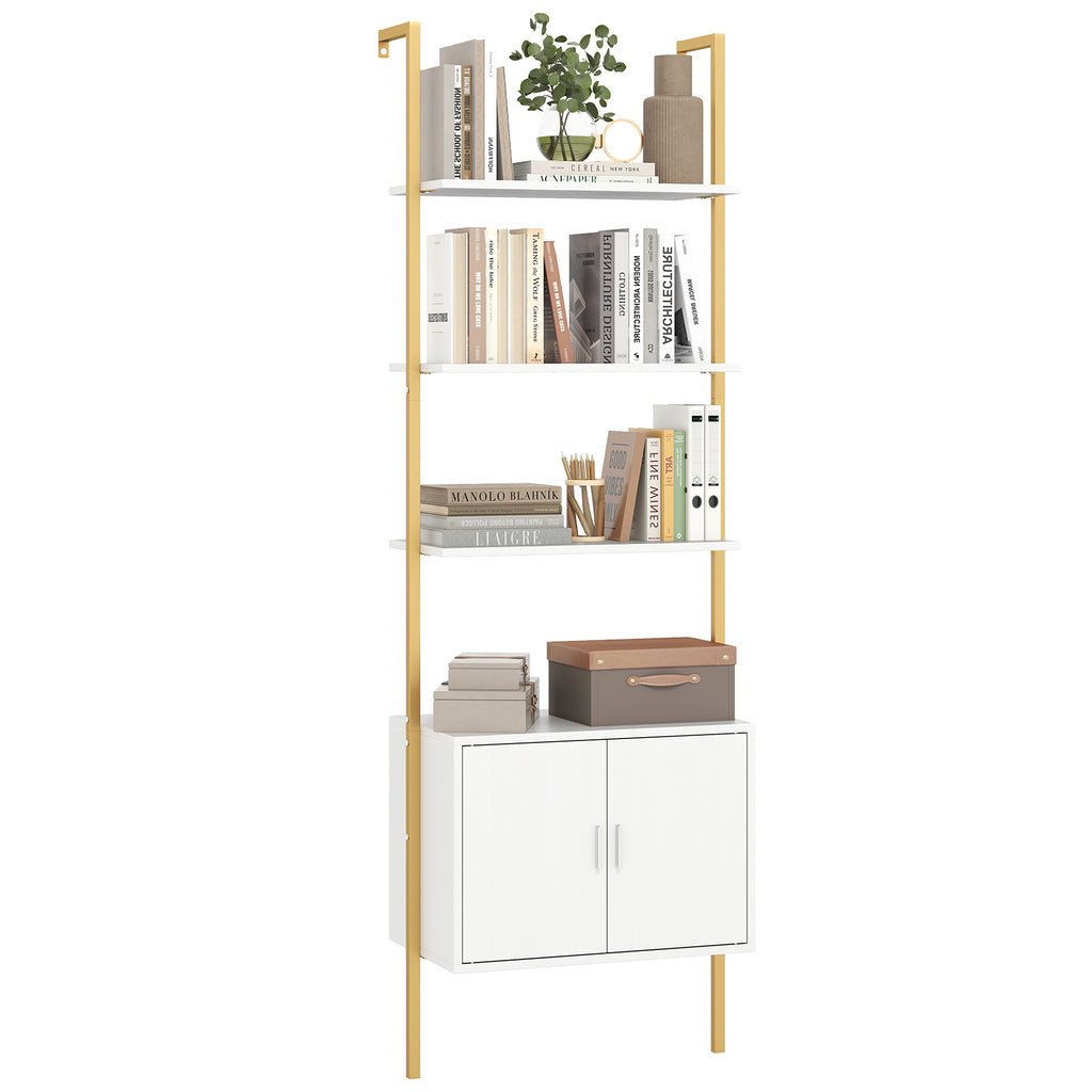 72.5 Inch Tall Bookshelf with Cabinet Anti-Tipping Kits and Metal