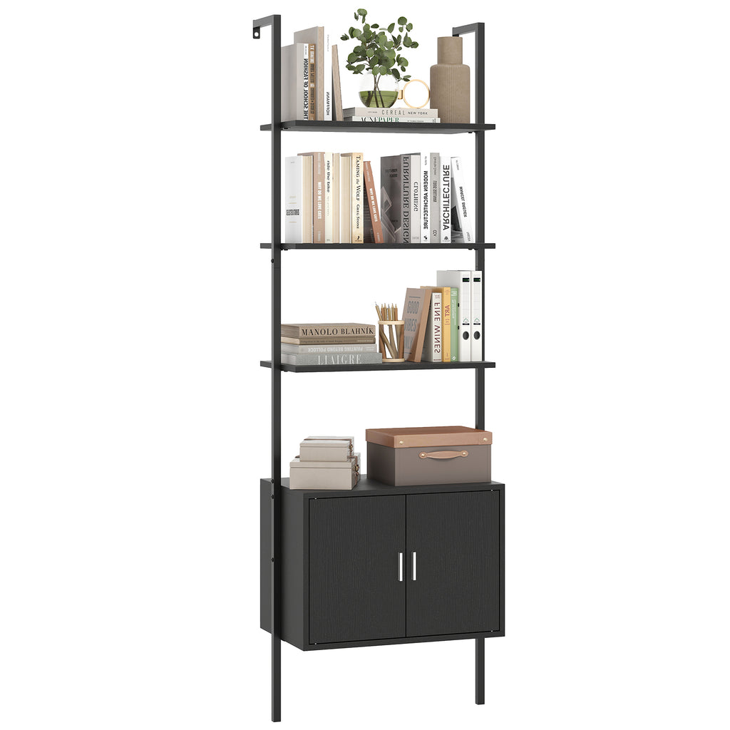 72.5 Inch Tall Bookshelf with Cabinet Anti-Tipping Kits and Metal