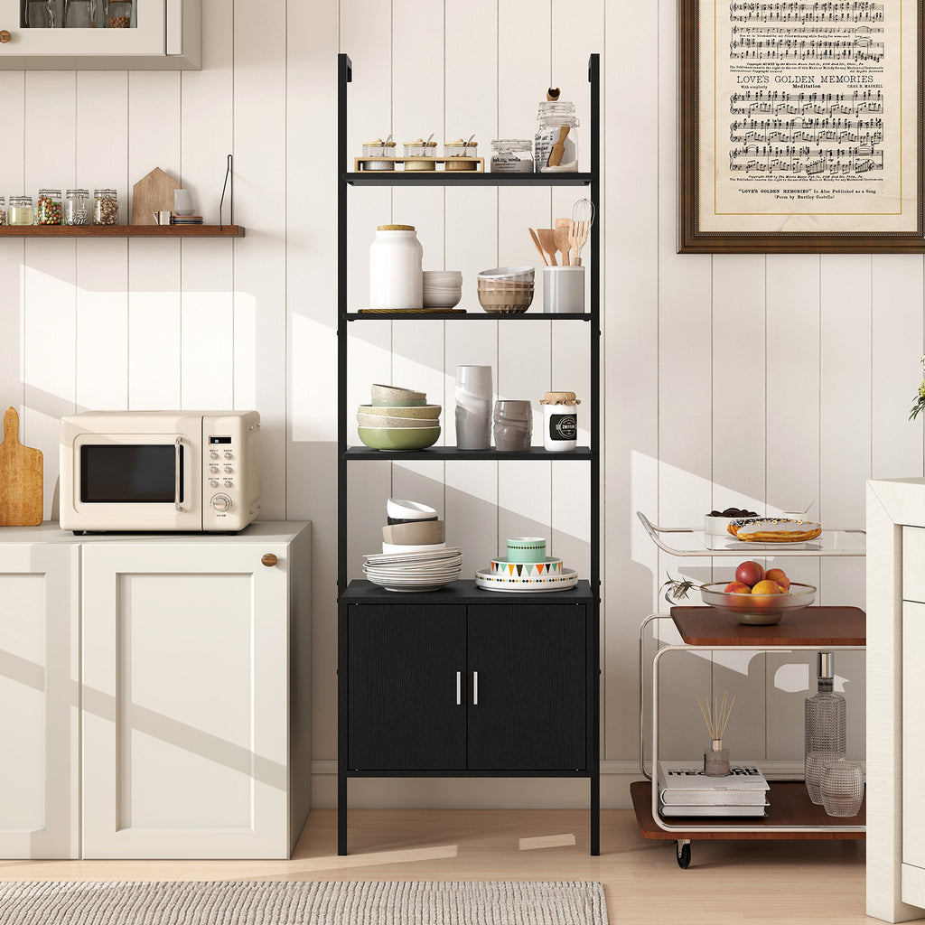 72.5 Inch Tall Bookshelf with Cabinet Anti-Tipping Kits and Metal