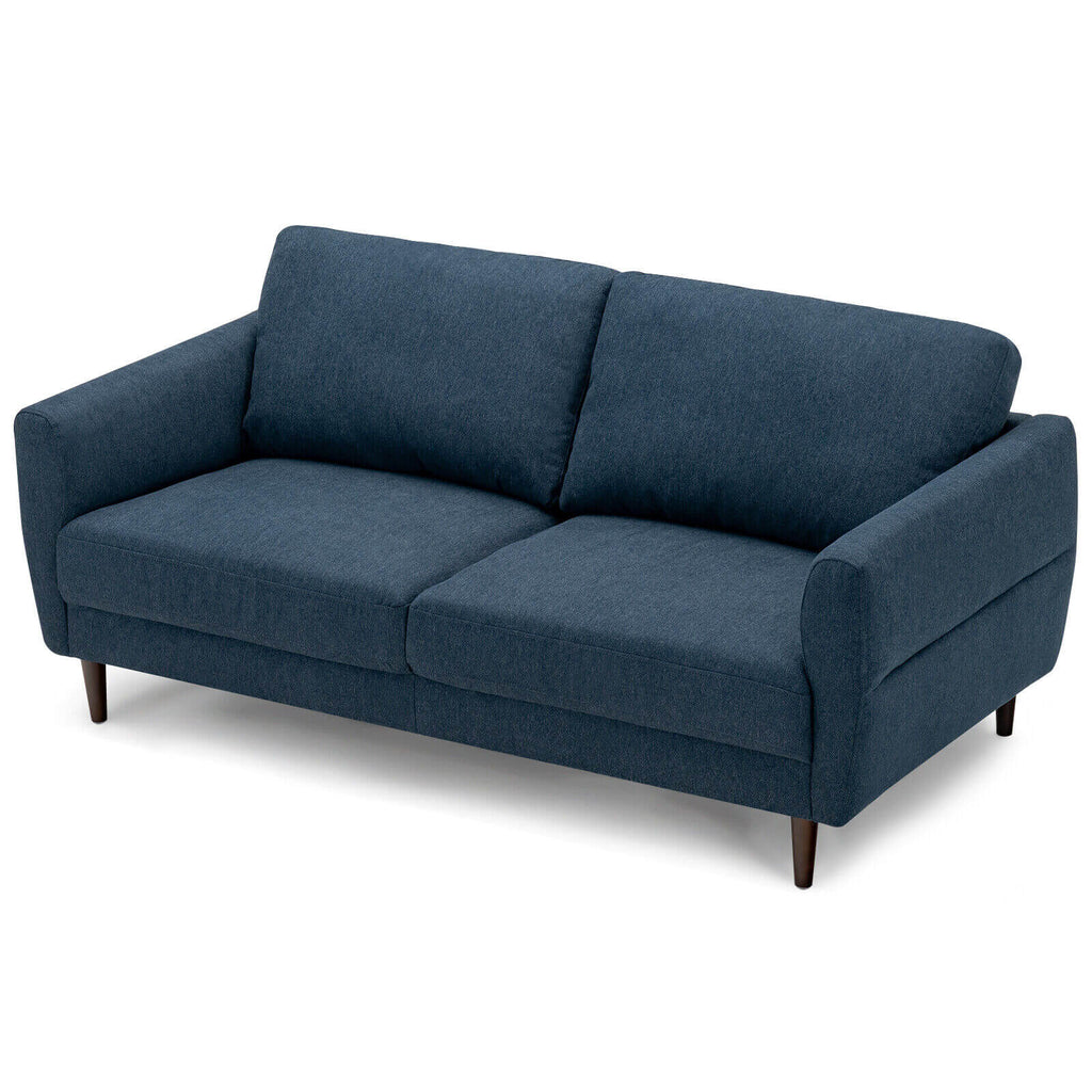 72 Inch Fabric Loveseat Sofa with Solid Wood Frame - Navy