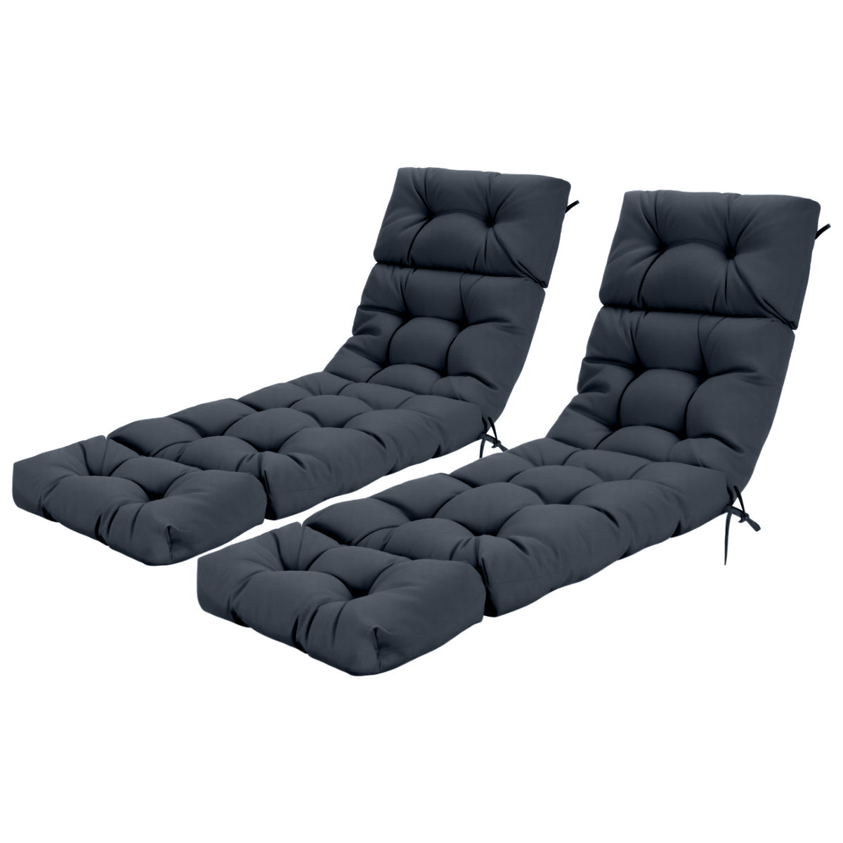 73"x22" Outdoor Lounge Chaise Cushion with High Back String Ties Set