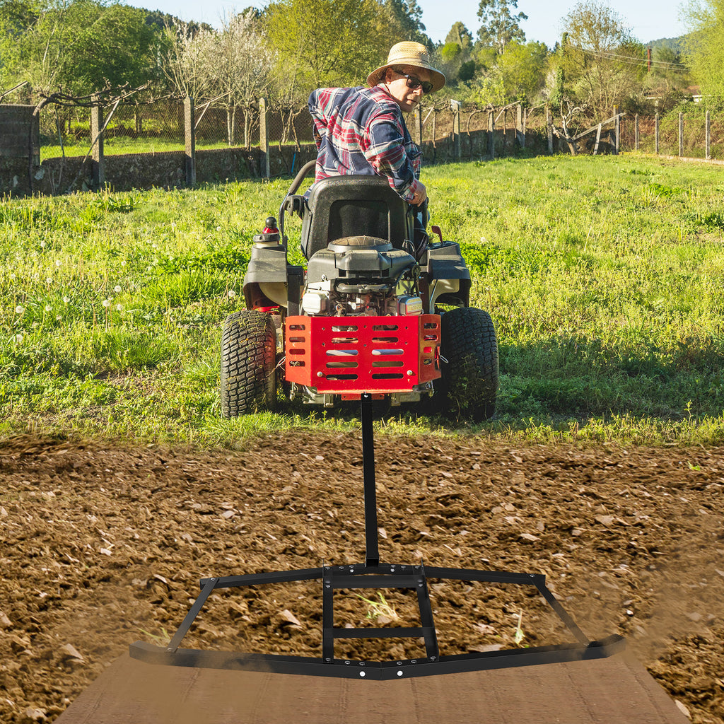 74 inch Tow Behind Landscape Leveling Rake - Black