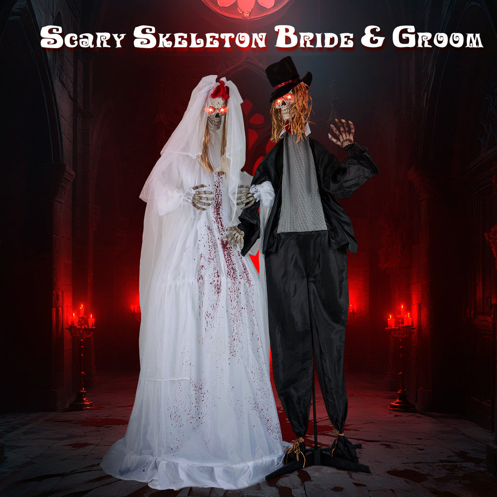 Halloween Animatronic Standing Bride 7.2 FT Haunted House Decoration - Bride Variation