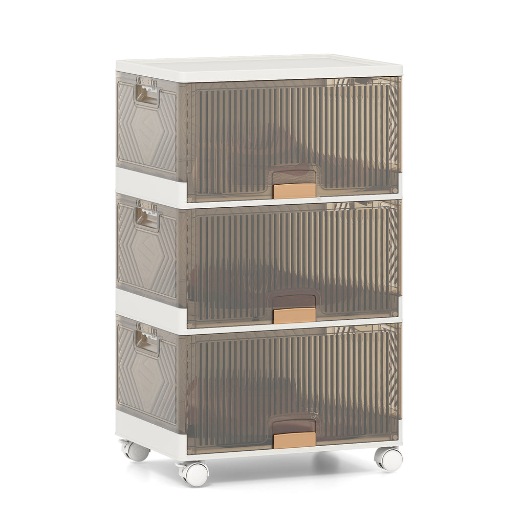 3-Tier Stackable Storage Bins with Wheels