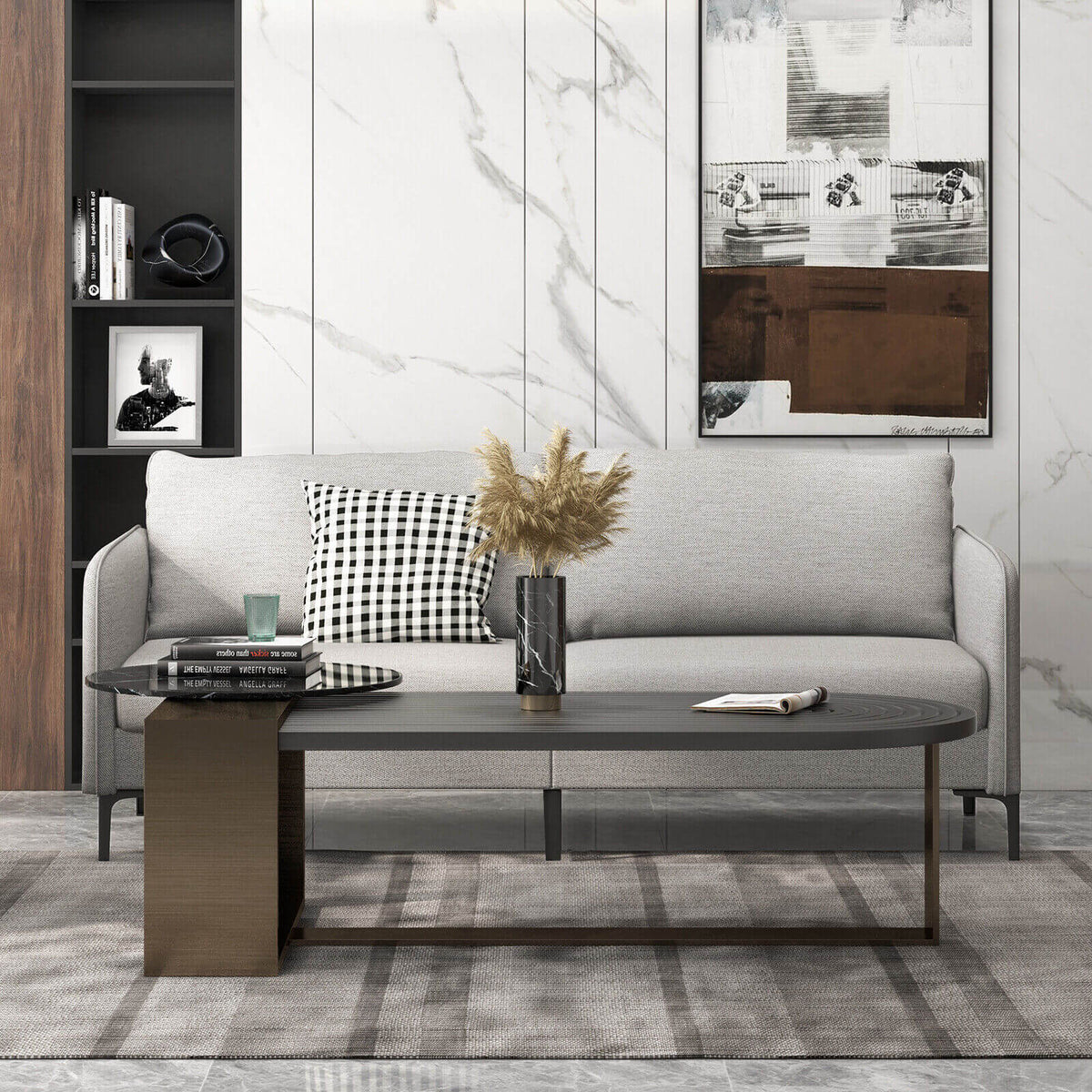 Modern 76 Inch Loveseat Sofa Couch, Gray