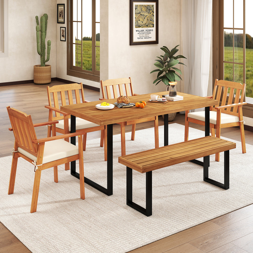 Acacia Wood Dining Table for 6 - 63" x 32"