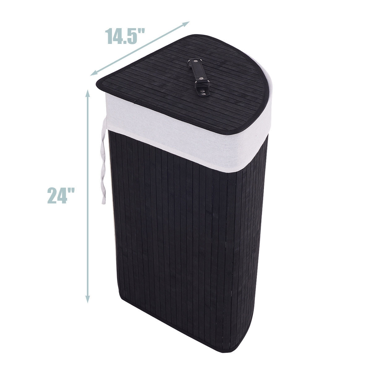 Bamboo Laundry Hamper Basket with Lid and Removable Liner Bag