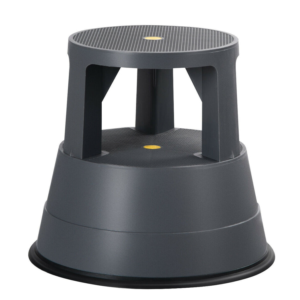 330 lbs Step Stool with Wheels & Non-Slip Platform
