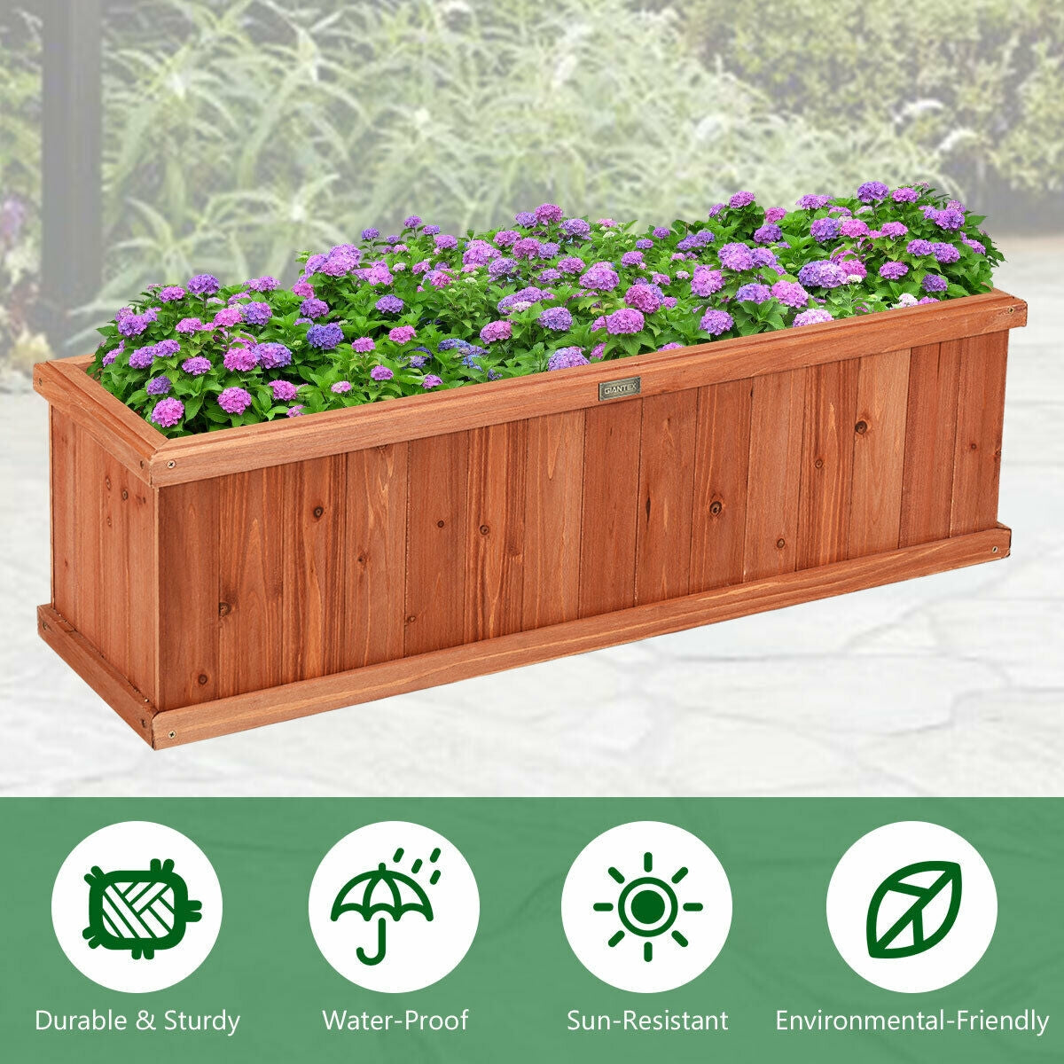 Wooden Planter Box 40 inches - Fir Garden Planter