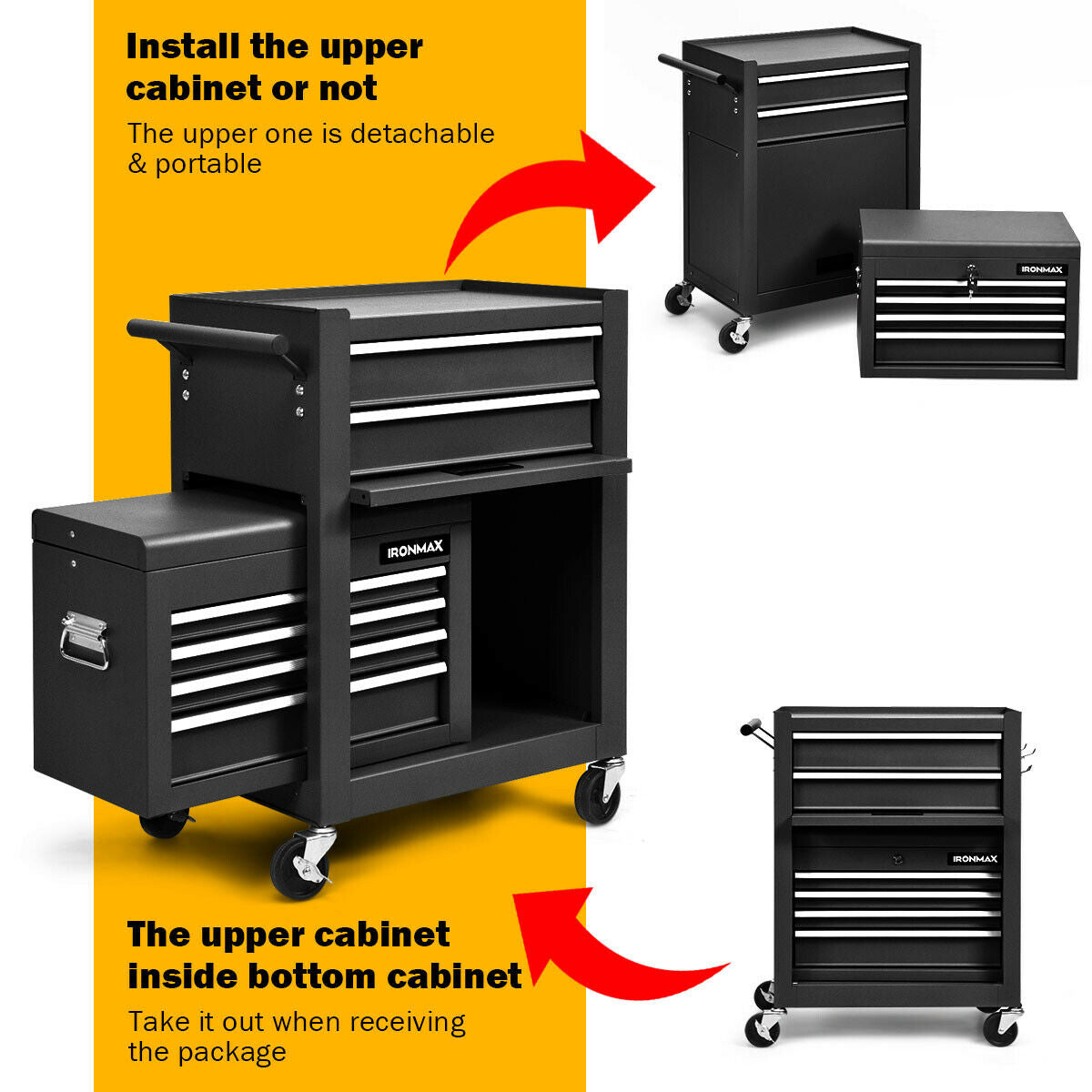 6 Drawers Tool Chest with Heightening Cabinet