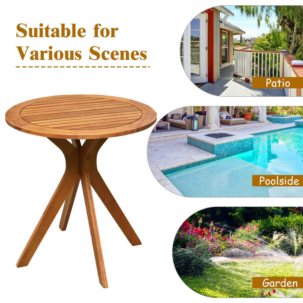 27" Round Eucalyptus Wood Bistro Table