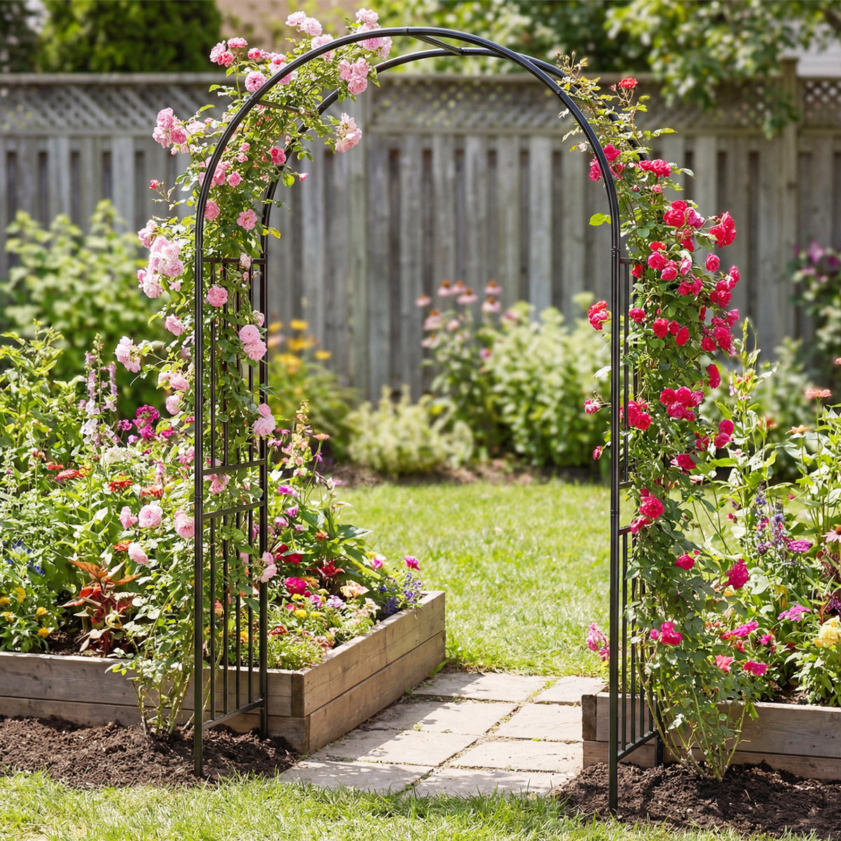 7.2 Feet Garden Arch with 8 Ground Stakes