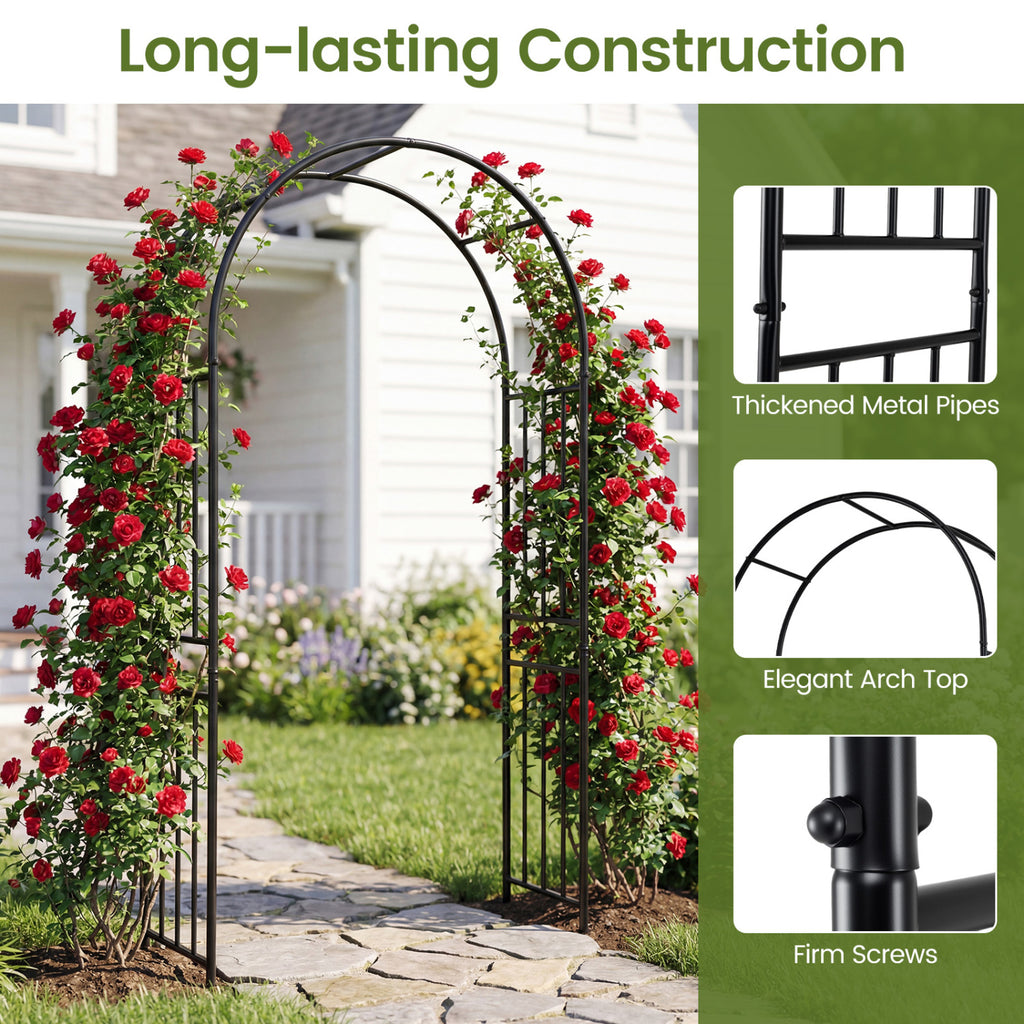 7.2 Feet Garden Arch with 8 Ground Stakes