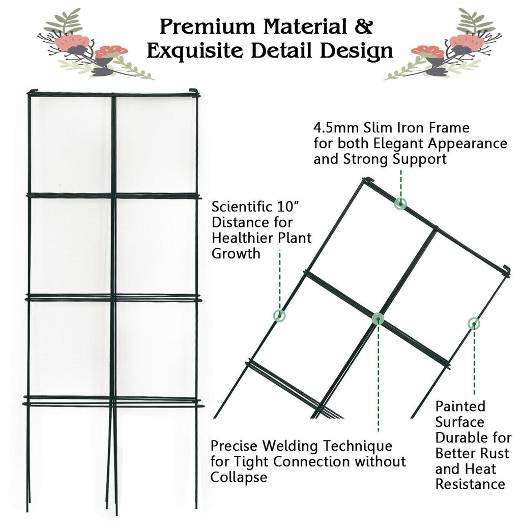 4-Pack Garden Trellis for Climbing Plants – Foldable