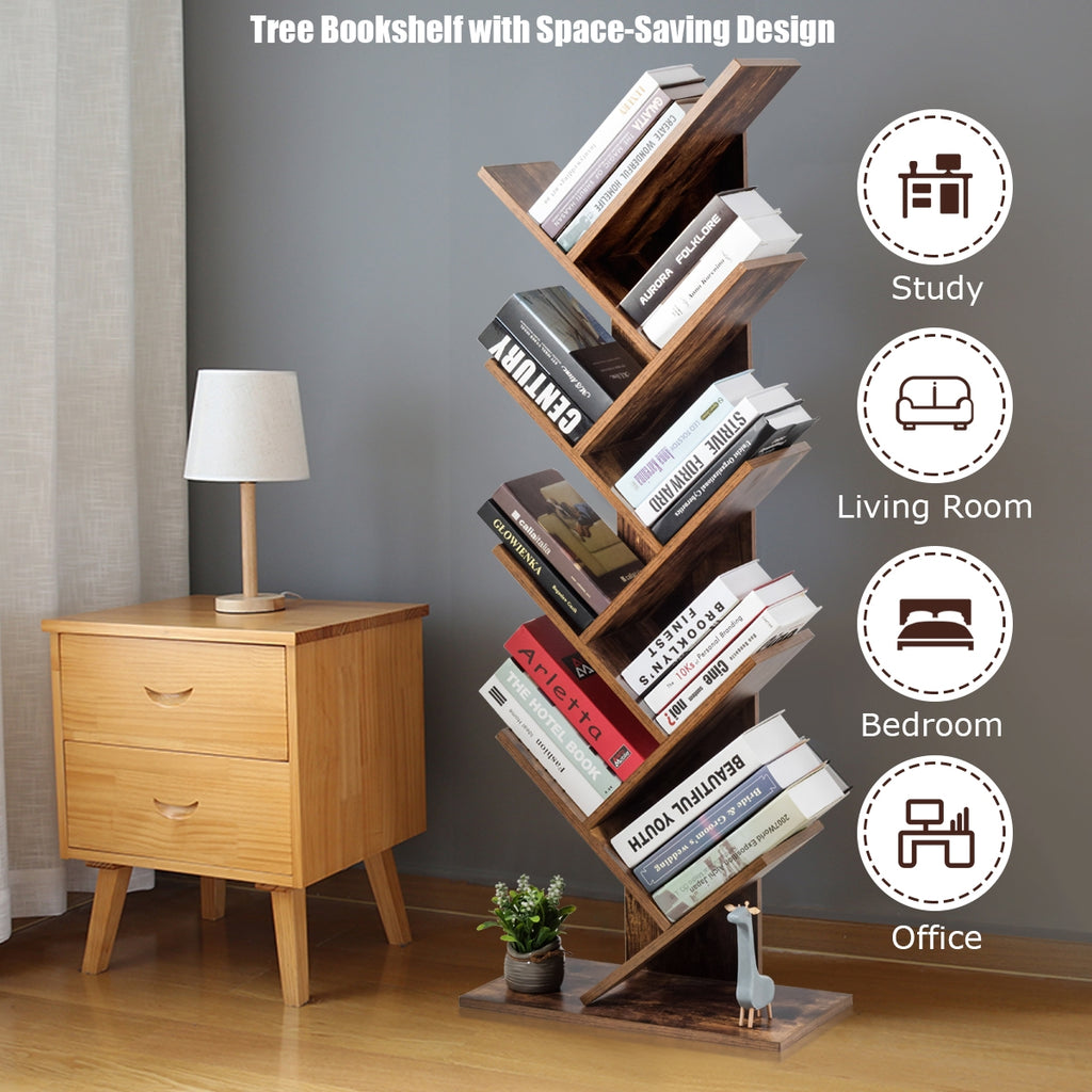 8-Tier Free Standing Tree Bookshelf