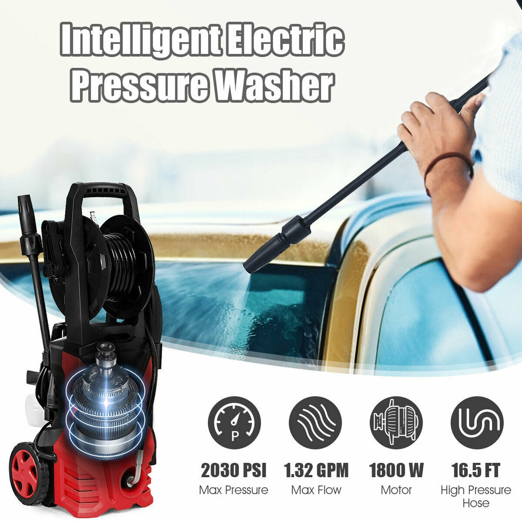 2030PSI 1800W Electric High Pressure Washer with Hose Reel