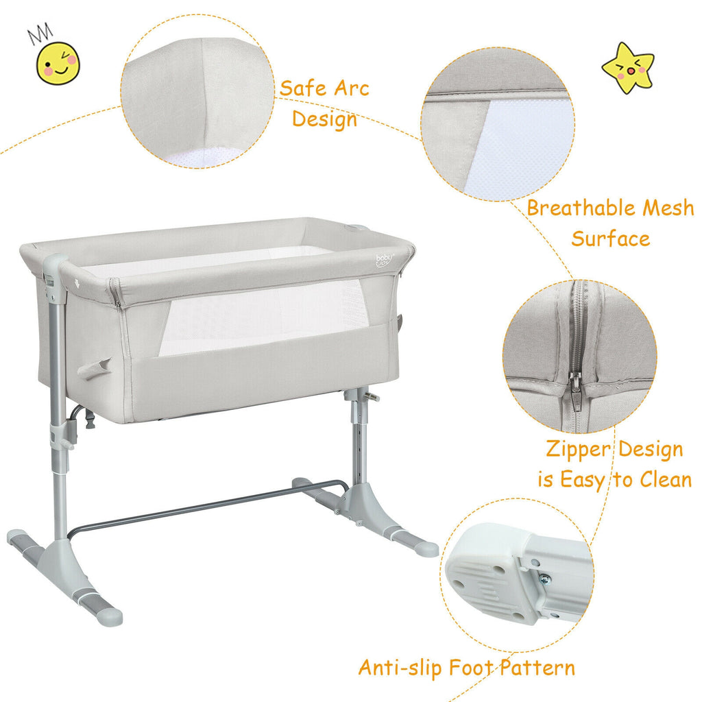 Baby Bedside Sleeper Bassinet with Carrying Bag - Beige, No Toys