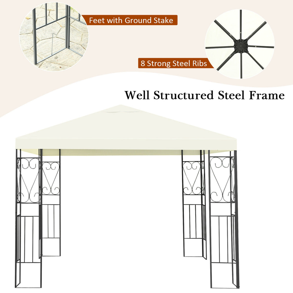10 x Feet Patio Gazebo Canopy Tent Garden Shelter